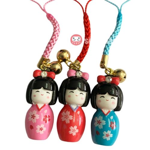 Kokeshi Happiness Doll Charm Amulet Strap