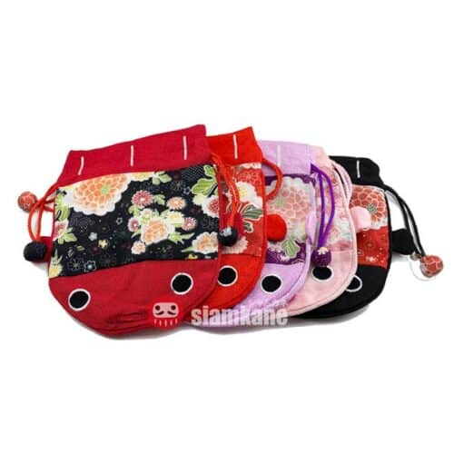 Japanese drawstring bag kimono fabric lucky fish