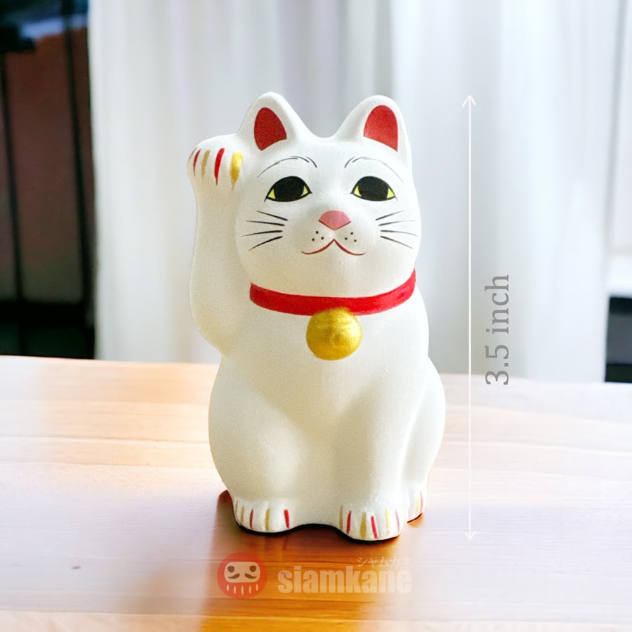 Lucky Cat Maneki Neko Gotokuji Temple Size #3, Tall 3.5 inch Lucky Cat Maneki Neko Gotokuji Temple Size #3, Tall 3.5 inch